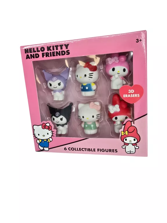 GUMOWE FIGURKI HELLO KITTY NA LICENCJI W KARTONIKU 6 SZT.