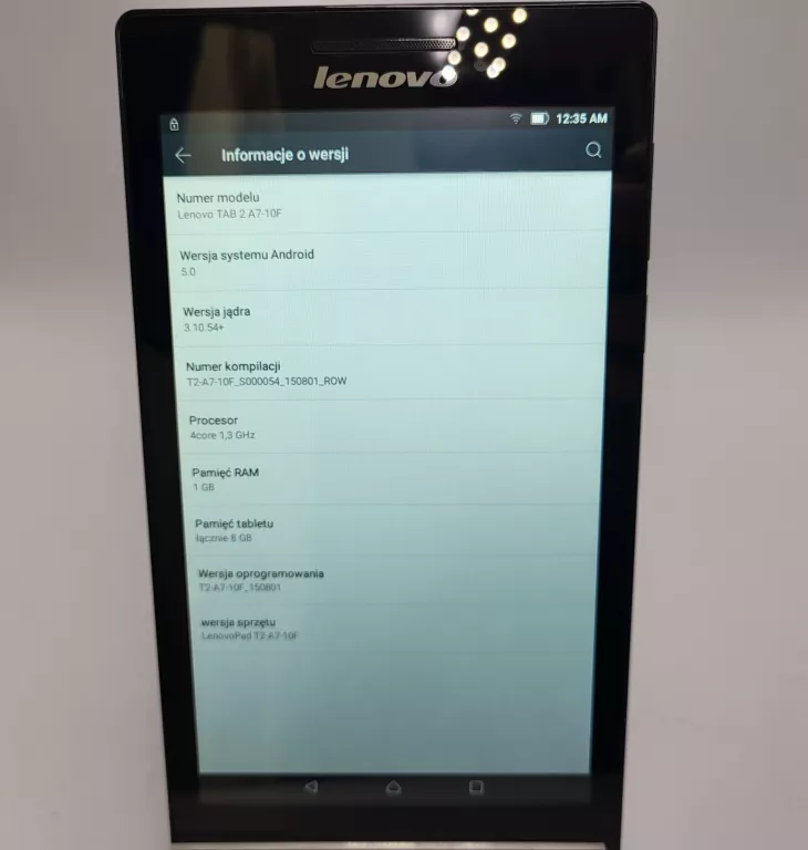TABLET LENOVO TAB 2 A7-10 7" 1 GB / 8 GB CZARNY