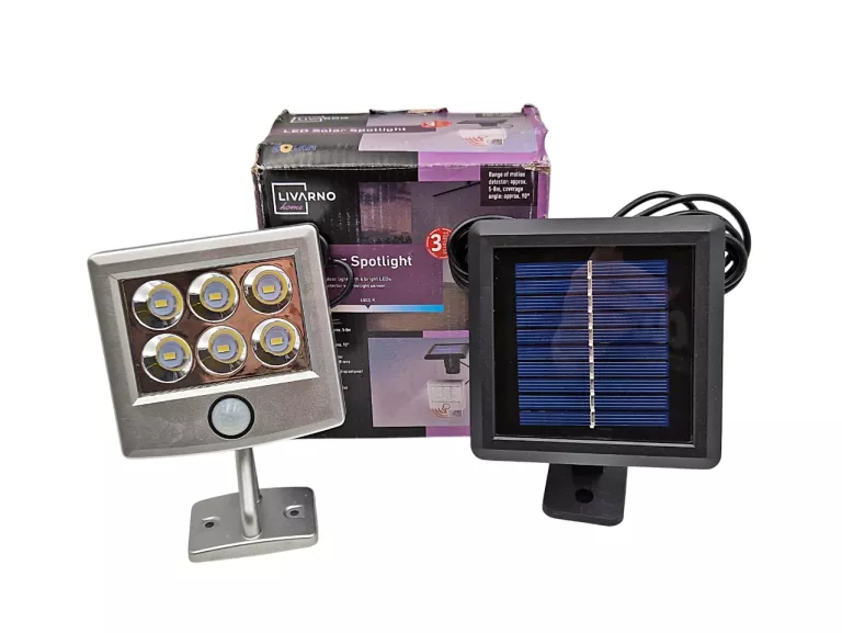 LIVARNO HOME REFLEKTOR SOLARNY LED Z CZUJNIKIEM RUCHU NA PRZEWODZIE