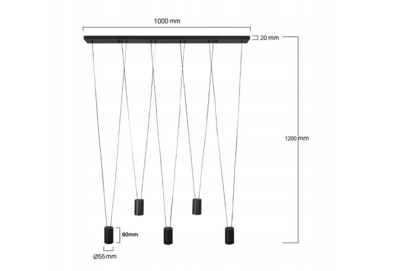 OKAZJA !!! TOLEDO LAMPA WISZĄCA 5 LIGHT PRESTIGE LP-432/5P BK