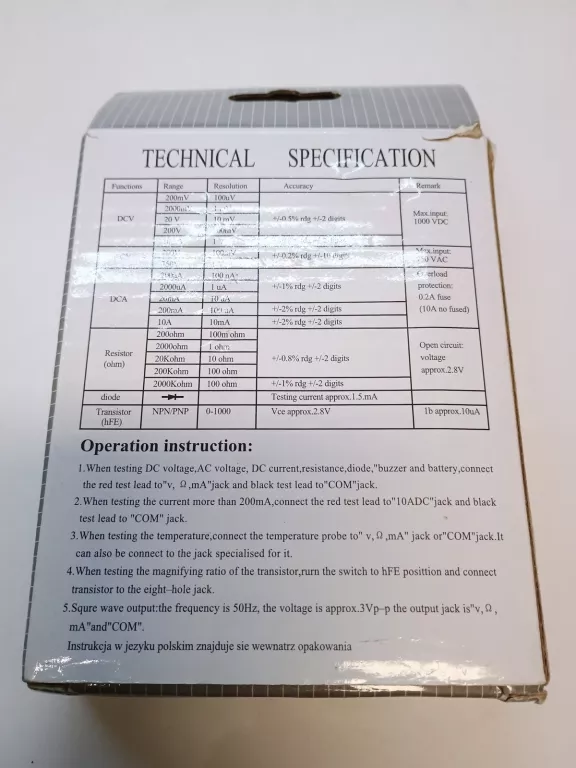 MIERNIK CYFROWY MULTIMETR IGŁOWY PRĄDU LCD TESTER PRZEPŁYWU UNIWERSALNY