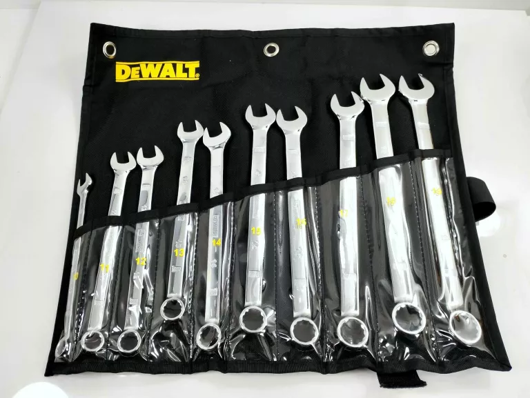 10 ELEMENTOWY ZESTAW KLUCZY PŁASKO-OCZKOWYCH DEWALT