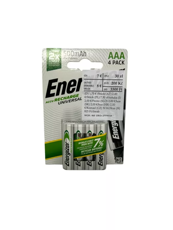 AKUMULATORKI BATERIE ENERGIZER R3 AAA 500MAH X 4