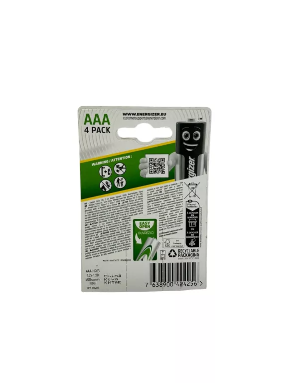 AKUMULATORKI BATERIE ENERGIZER R3 AAA 500MAH X 4