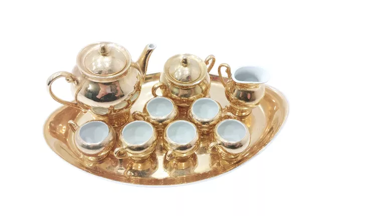 ZESTAW KAWOWY DLA LALEK PORCELANA ĆMIELÓW 10SZT.