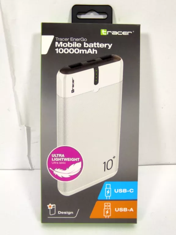 POWER BANK TRACER ENERGO 10000MAH CZARNY