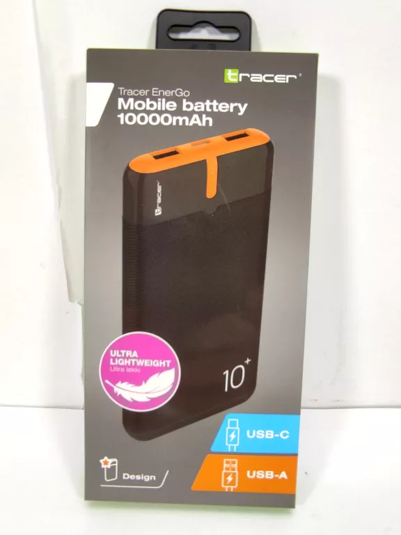 POWER BANK TRACER ENERGO 10000MAH POMARAŃCZOWY