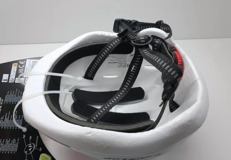 KASK DZIECIĘCY ROWEROWY DUNLOP BIAŁY W RÓŻOWE KWIATKI 48-52CM