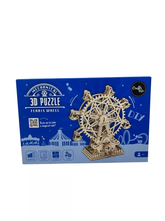 DREWNIANE PUZZLE FERRIS WHEEL 3D DIABELSKI MŁYN DIY