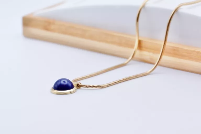 wyjatkowy-zloty-naszyjnik-z-niebieskim-kamieniem-zloto-585-45-cm-zmijka-stan-11323-2