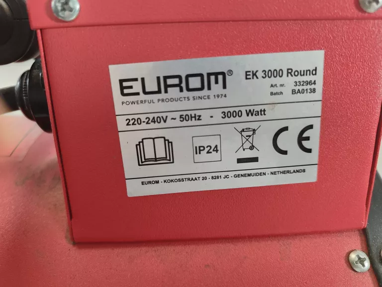 NAGRZEWNICA GRZEJNIK ELEKTRYCZNY EUROM EK 3000 TERMOWENTYLATOR