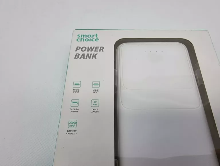 POWERBANK SMART CHOICE 20000MAH BIAŁY