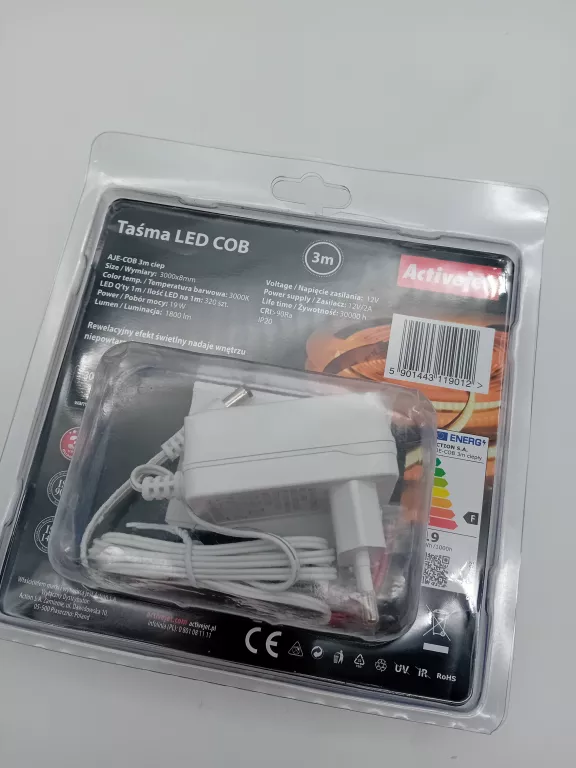 ACTIVEJET TAŚMA LED COB 12V 19W 1800LM 3000K 3M