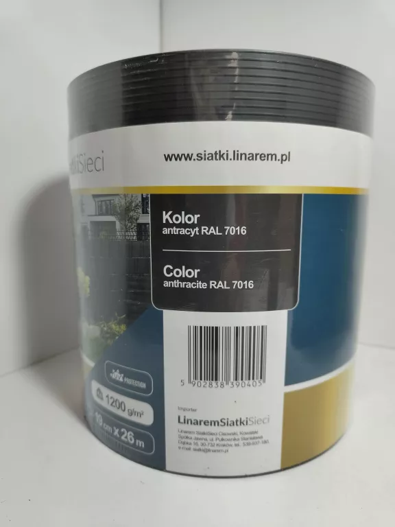 TAŚMA OGRODZENIOWA PREMIUM 1200G ANTRACYT DO OGRODZENIA PANELOWEGO 19CMX26