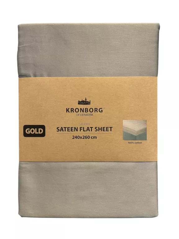 ORYGINALNE PRZEŚCIERADŁO SATYNOWE JYSK KRONBORG SANDRA 240X260 GOLD