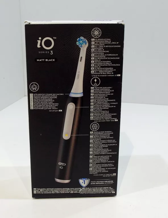 ORAL-B IO 3 BLACK SZCZOTECZKA ELEKTRYCZNA STWORZONA W TECHNOLOGII BRAUN