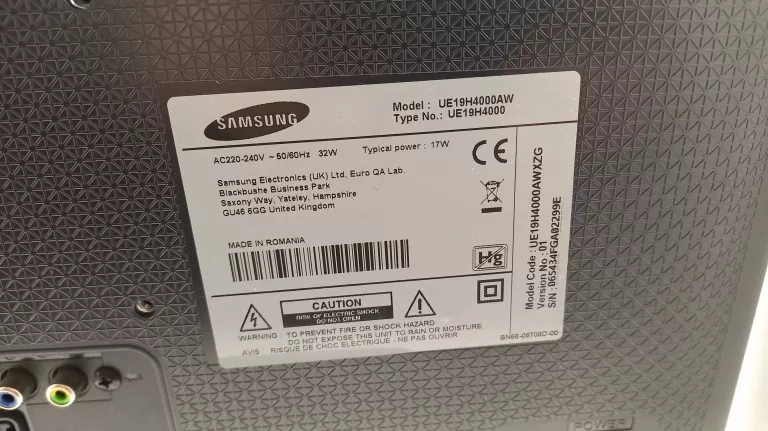 TV SAMSUNG UE19H4000AW 19 CALI ZOBACZ