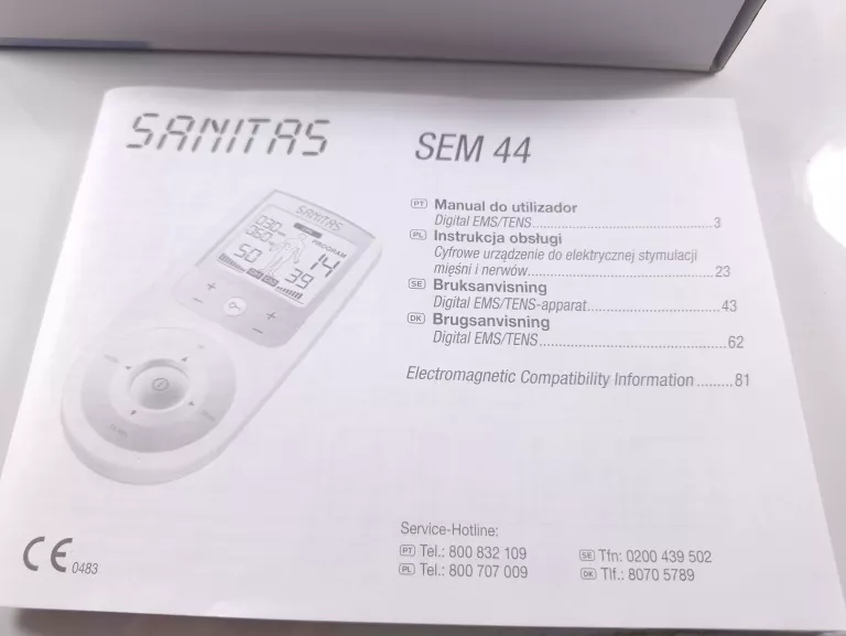 ELEKTROSTYMULATOR TENS/EMS MASAŻ SANITAS SEM 44