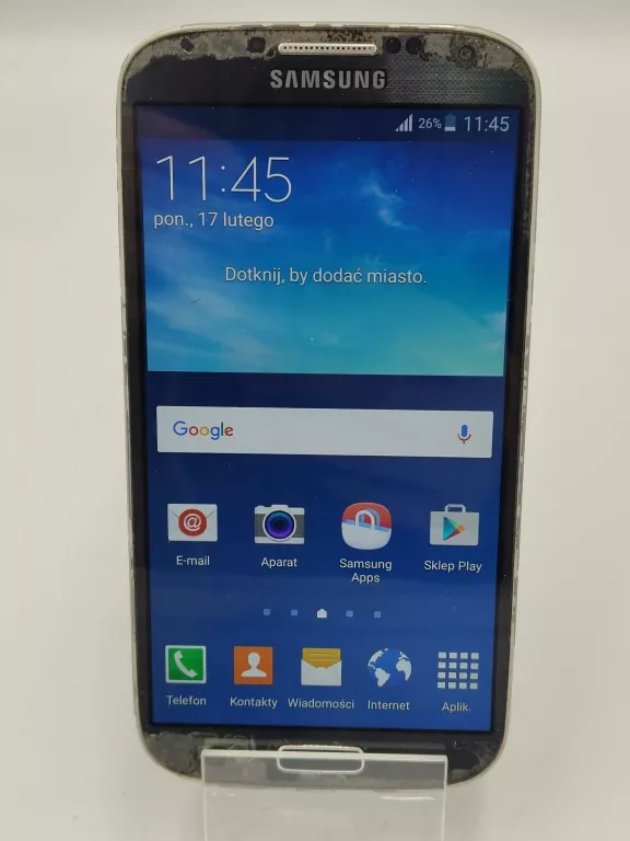 TELEFON SAMSUNG GALAXY S IV ZBITY EKRAN, BRAK SZKŁA APARATU