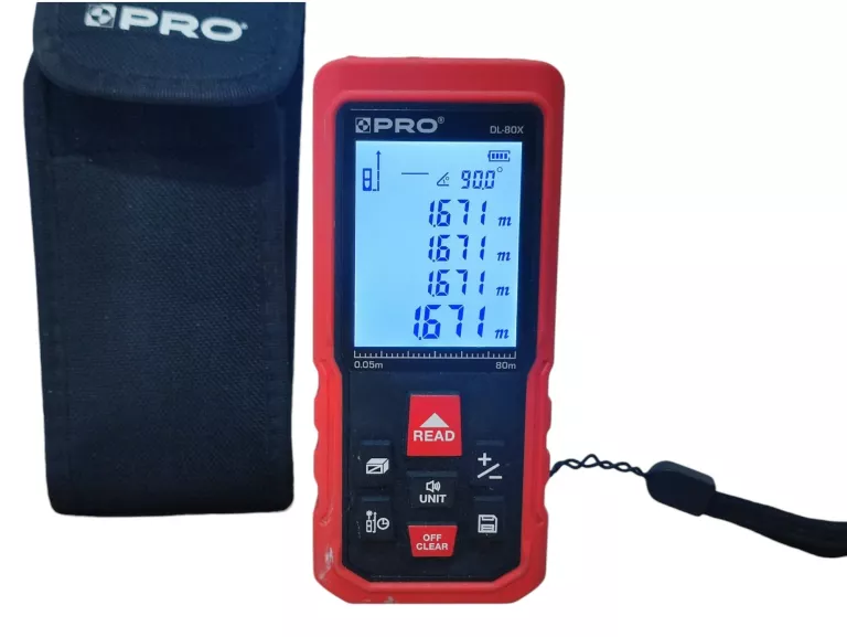DALMIERZ LASEROWY Z KĄTOMIERZEM DL-80X PRO 0.05 M - 80 M IP54