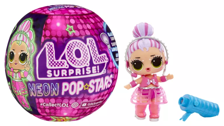 LOL LALKA W KULI SURPRISE ŚWIECĄCA NIESPODZIANKA NEON POP STARS AKCESORIA