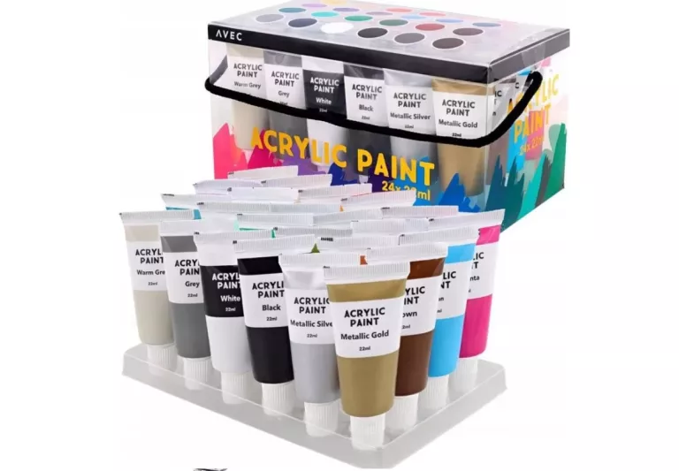 FARBY AKRYLOWE 24 KOLORY PO 22 ML DUŻY ZESTAW 627