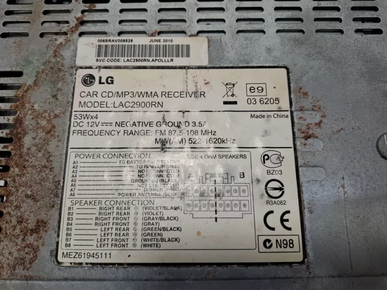 RADIO SAMOCHODOWE LG LAC2900RN