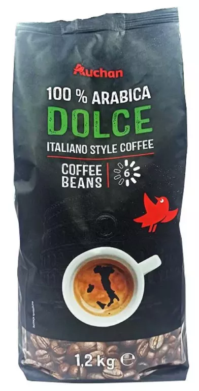 KAWA ZIARNISTA AUCHAN ITALIANO BARISTA DOLCE 1,2KG 5904215143888
