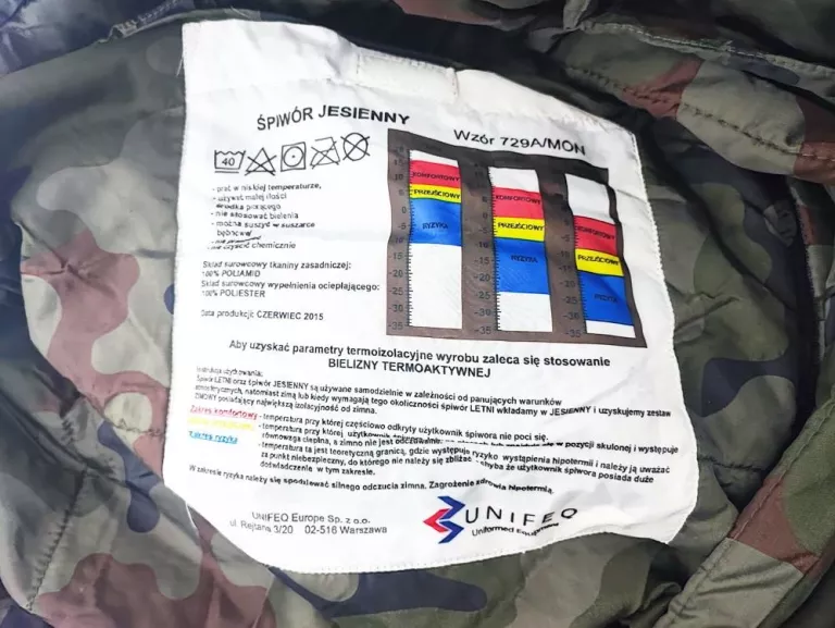 ŚPIWÓR JESIENNY UNIFEQ 729A/MON