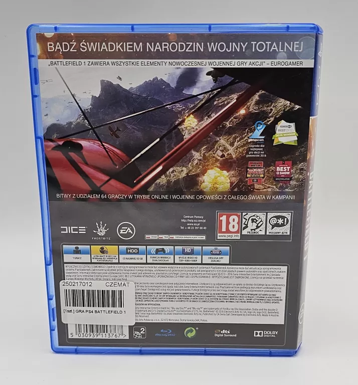 GRA PS4 BATTLEFIELD 1