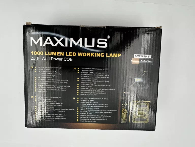 LAMPA MAXIMUS 1000 LUMEN LED WORKING LAMP ZAPLOMBOWANA
