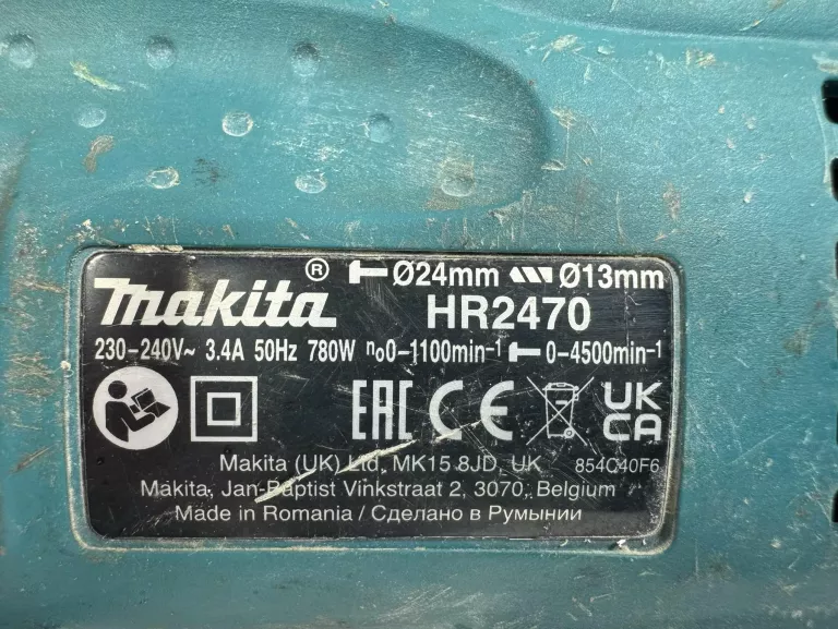 MŁOTOWIERTARKA MAKITA HR2460 + WIERTŁA + SKRZYNKA + UCHWYT