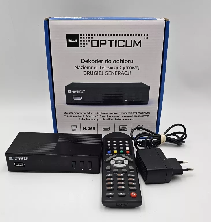 DEKODER OPTICUM DVB-T2/H.265 KOMPLET