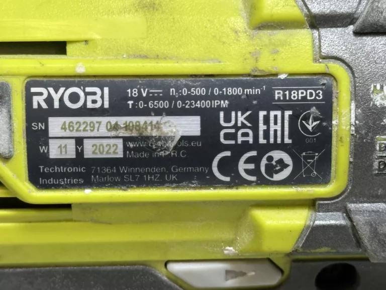 WKRĘTARKA UDAROWA RYOBI R18PD3 2X AKU 2,0AH ŁAD WARTO/OKAZJA