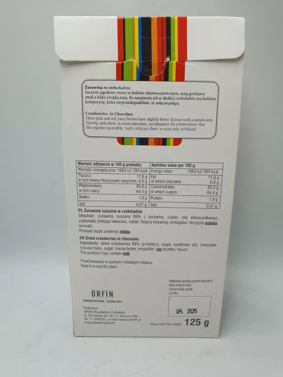 ŻURAWINA W CZEKOLADZIE 125G POLSKIE FRYKASY