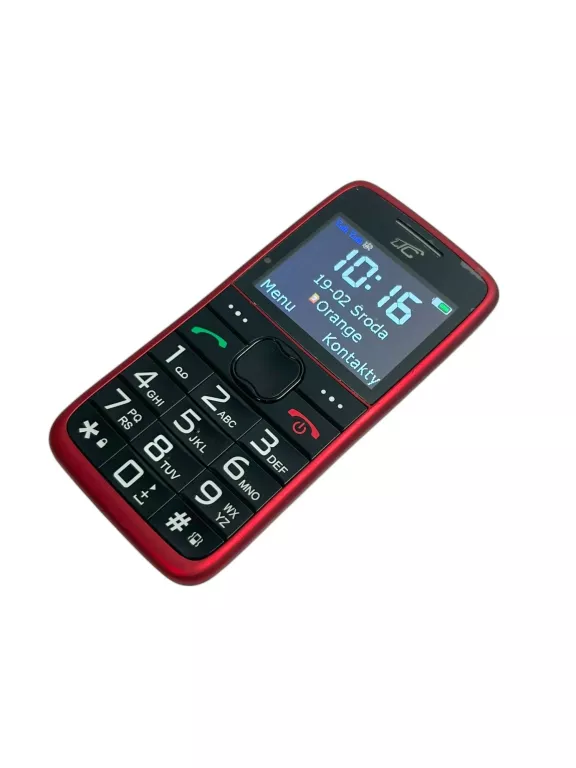 TELEFON LTC DLA SENIORA GŁOŚNY SOS DUŻE KLAWISZE CZERWONY