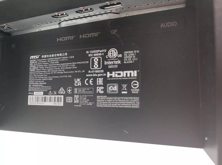 MONITOR MSI OPTIX MAG342CQR 34" 3440X1440PX 144HZ 1 MS CURVED!