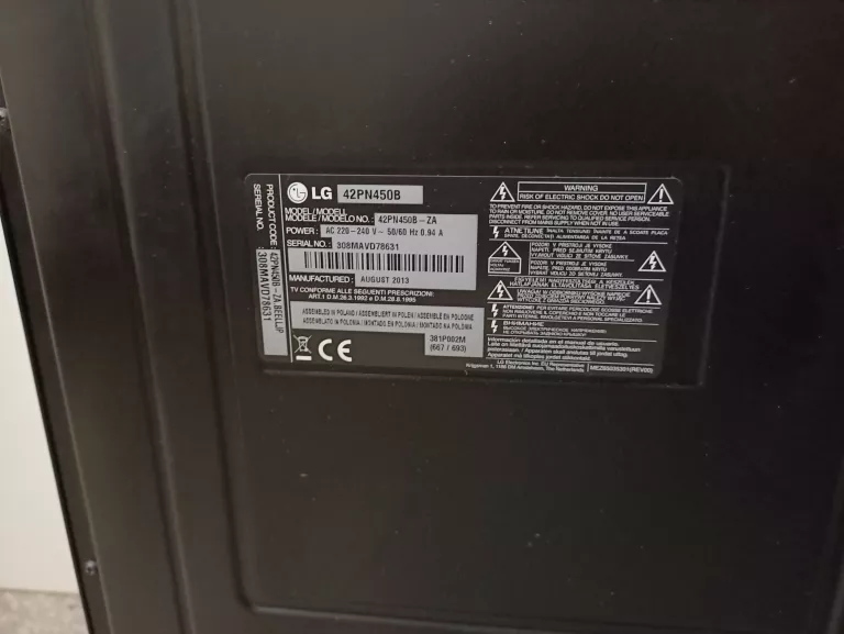 TELEWIZOR PLAZMOWY LG 42PN450B HD READY 42 CALE