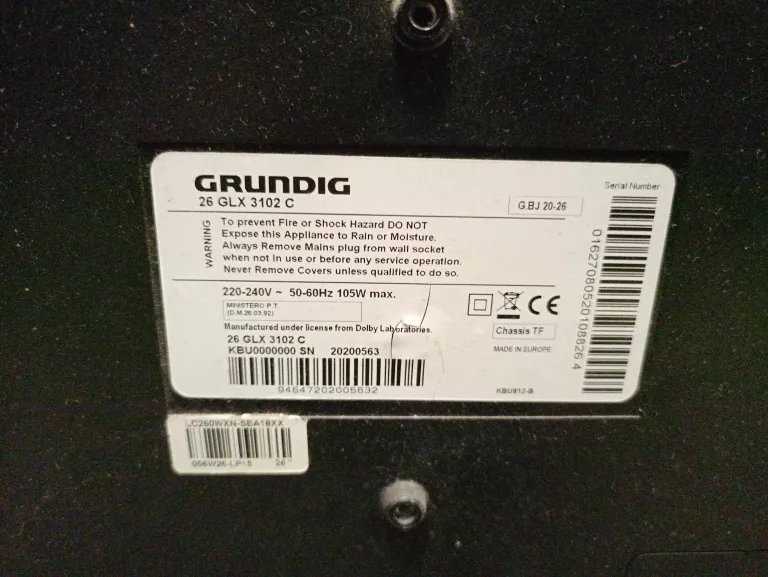 TV GRUNDIG 26 GLX 3102 +PILOT