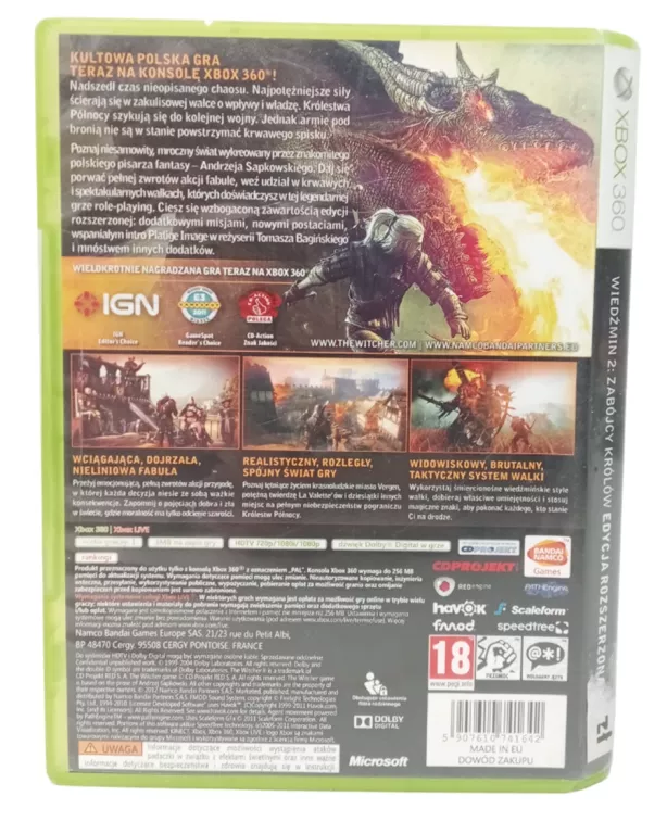 GRA WIEDZMIN 2 XBOX 360