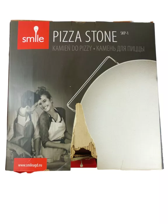 KAMIEŃ DO PIECZENIA PIZZY CHLEBA SZAMOT+STOJAK+NÓŻ