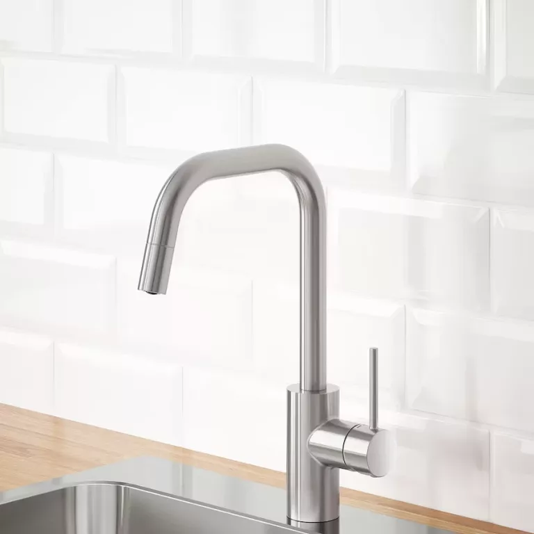 IKEA ALMAREN BATERIA Z WYSUW WYLOTEM WODY STALOWY KOLOR 803.416.46
