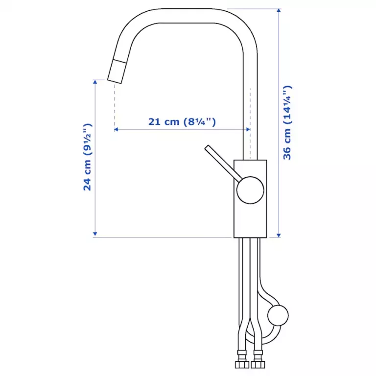 IKEA ALMAREN BATERIA Z WYSUW WYLOTEM WODY STALOWY KOLOR 803.416.46