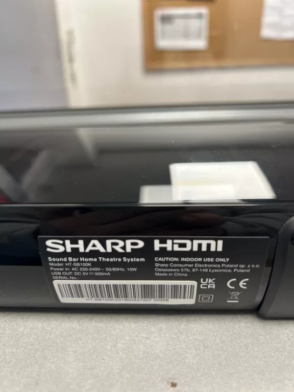 SOUNDBAR SHARP HT-SB100 2.0 BLUETOOTH MP3 USB HDMI ARC 75W/GWARANCJA