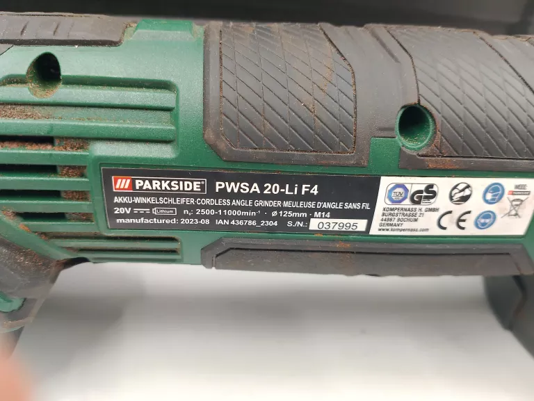 SZLIFIERKA 20V PARKSIDE PWSA 20-LI D4 + WALIZKA + AKUMULATOR + ŁADOWARKA