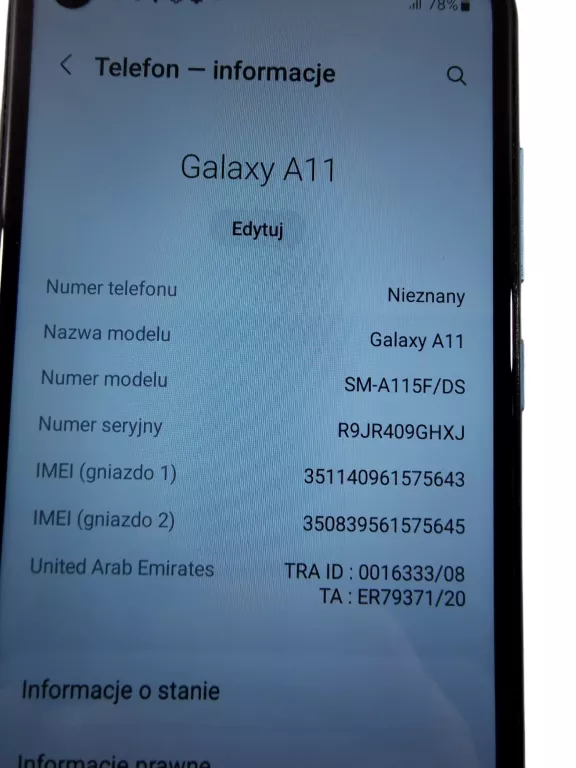 TELEFON SAMSUNG GALAXY A11 + LAD