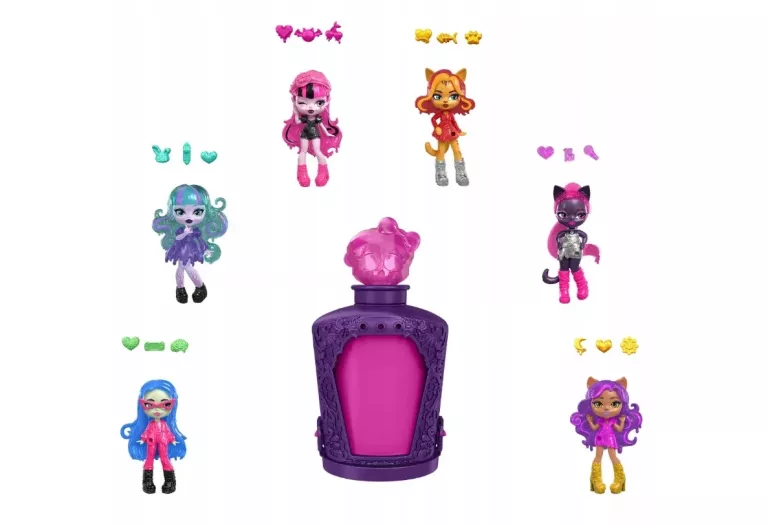 LALKA MONSTER HIGH POTIONS ELIKSIRY MINILALKA SERIA 2 RÓŻOWY KOREK MATTEL