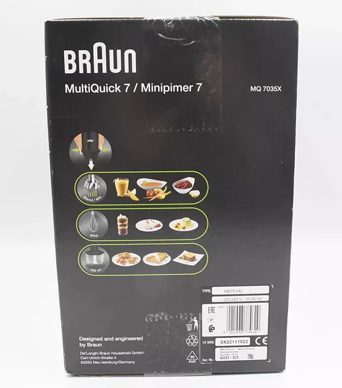BLENDER RĘCZNY BRAUN MQ7035 1000W CZARNY