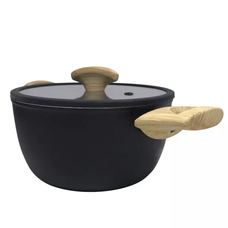 KAMIENNY GARNEK IKEA HUSKNUT Z POKRYWKĄ CZARNY 5L