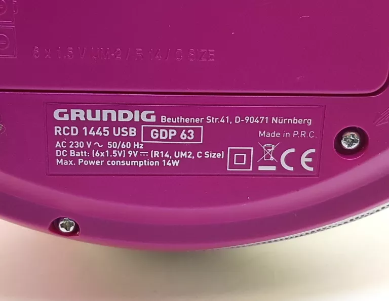 GRUNDIG BOOMBOX RCD 1445 RADIO USB MP3